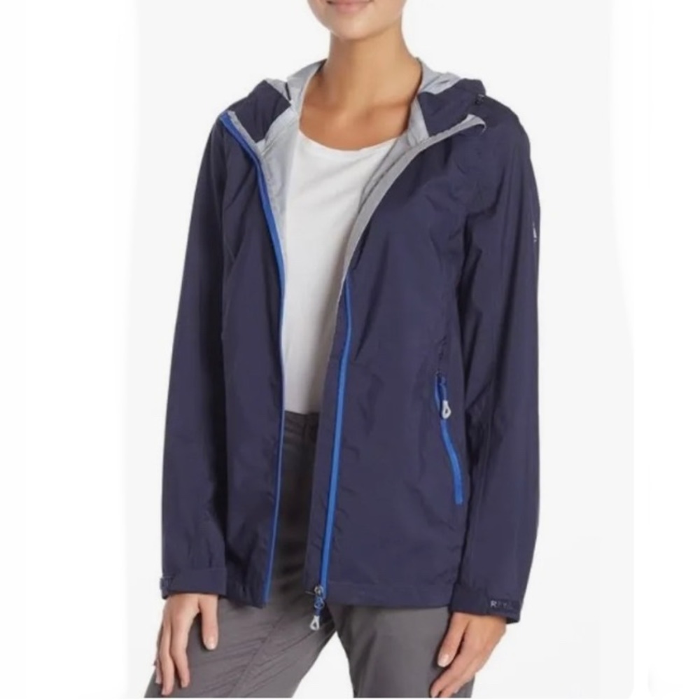 Gerry Iris Stretch Hard Shell Windbreaker Jacket Navy Blue Size XS
